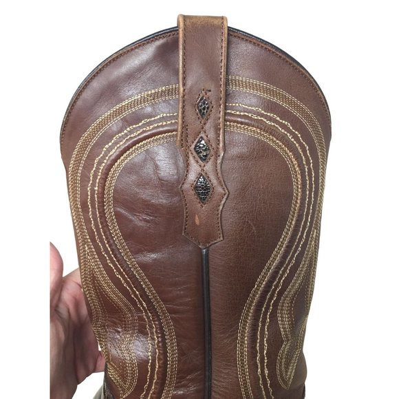 Vaccari Brown Snakeskin Leather Cowboy Boots USA 8 EE main image 8